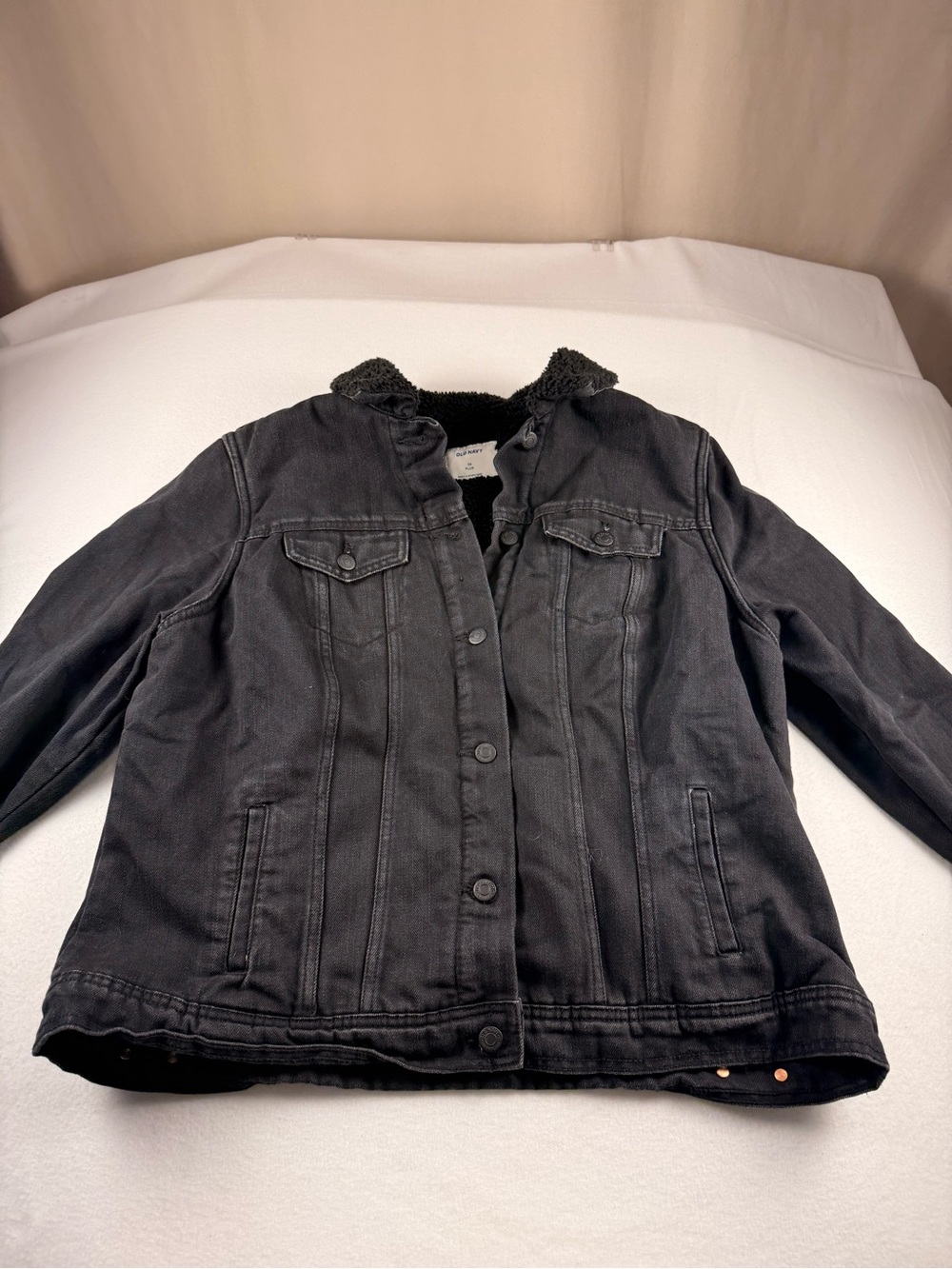 Old Navy Black Sherpa-Lined Kids Denim Jacket 335